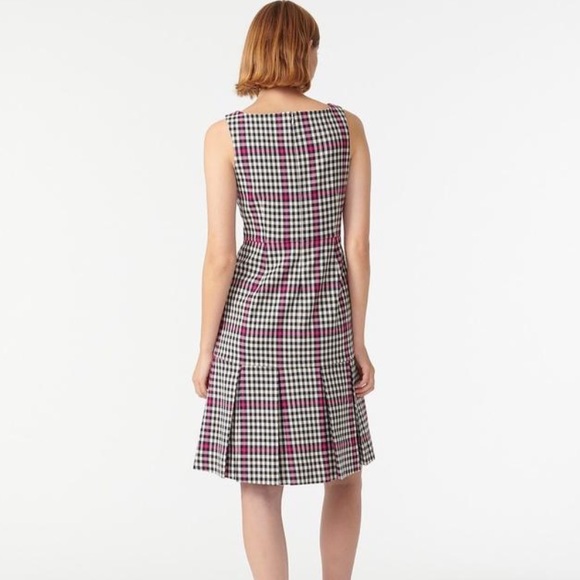 J.Crew Scoopneck Fit Flare Dress Herringbone Twill 6 & 10 - Picture 7 of 8
